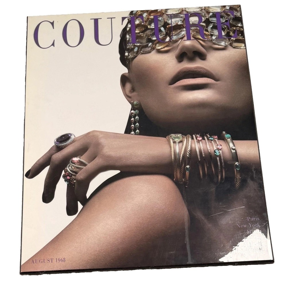 Vintage Couture August 1968 Fashion Jewelry Poster Large Made In Canada Wall Art